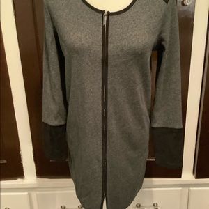 Rafaella Gray and Black Cardigan Sweater.